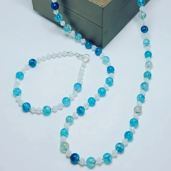 Blue Agate set - Picture 2 of 5